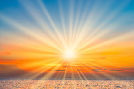 Sea sunset with sunset sun