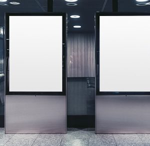 Two placards, indoor mockups