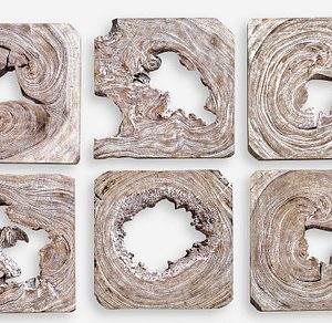 BAHATI WOOD WALL ART, WHITEWASHED