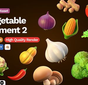 3D Vegetable Element Icon Vol 2
