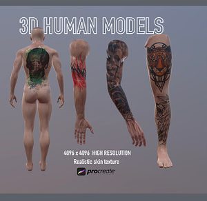 3d Male Human Parts For Procreate