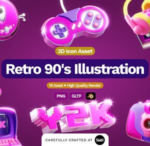 3D Retro 90's Illustration