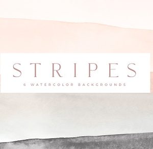 6 Watercolor Backgrounds-Stripes