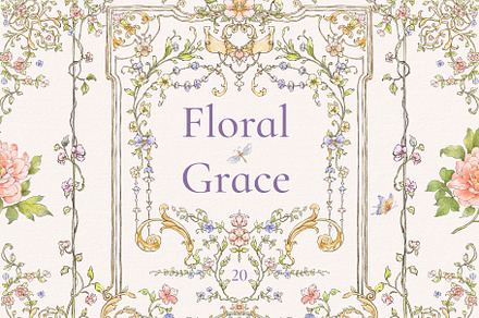 Floral Grace Watercolor clipart