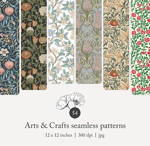 54 Arts & Crafts seamless pattern