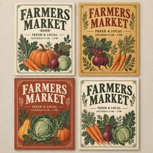 Farmers Market Flyer Set
